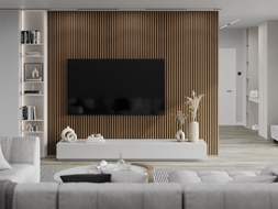 Mexen Lam-F sample of acoustic wall slats, 6 mm felt, Mocca Oak - S105-074-S