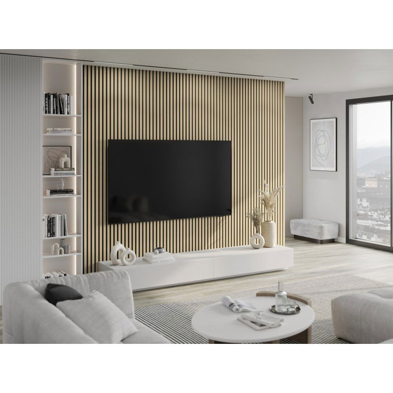 Mexen Lam-F sample of acoustic wall slats, 8 mm felt, technical veneer, Sandy Oak - S105-001-S