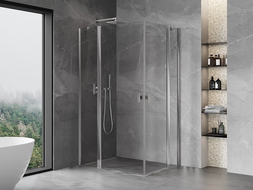 Mexen Mist Duo cabine de douche pivotante 80 x 75 cm, transparent, chrome - 8A4-080-075-01-00