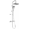 Mexen KX17 exposed shower set with rain showerhead and thermostatic faucet, chrome - 771501791-00