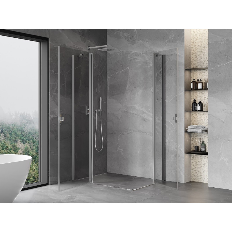 Mexen Mist Duo tuš kabina s kliznim vratima 90 x 80 cm, prozirna, krom - 8A4-090-080-01-00