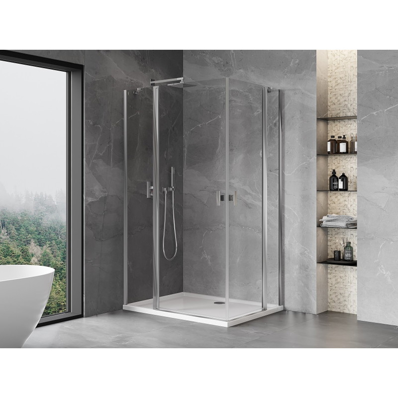 Mexen Mist Duo preklopna tuš kabina 110 x 80 cm, prozirna, krom - 8A4-110-080-01-00