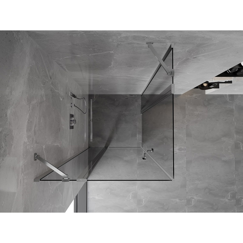 Mexen Mist Duo preklopna tuš kabina 110 x 110 cm, prozirna, krom - 8A4-110-110-01-00
