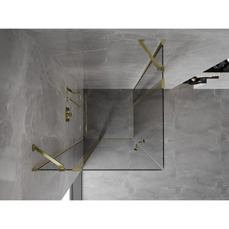 Mexen Mist Duo hinged dušikabiin 70 x 70 cm, läbipaistev, kuldne - 8A4-070-070-50-00