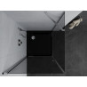 Mexen Pretoria cabina de ducha abatible 90 x 90 cm, grafito, cromo + plato de ducha Flat, negro - 852-090-090-01-40-4070