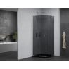 Mexen Pretoria Duschkabine klappbar 90 x 90 cm, grafit , chrom + Duschwanne Flat, schwarz - 852-090-090-01-40-4070