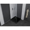 Mexen Pretoria drehbare Duschkabine 90 x 90 cm, Graphit, Chrom + Flat-Duschwanne, schwarz - 852-090-090-01-40-4070