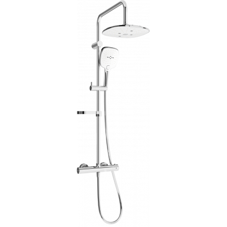 Mexen KX17 opbouw doucheset met regendouche en thermostatische kraan, chroom/wit - 771501791-02
