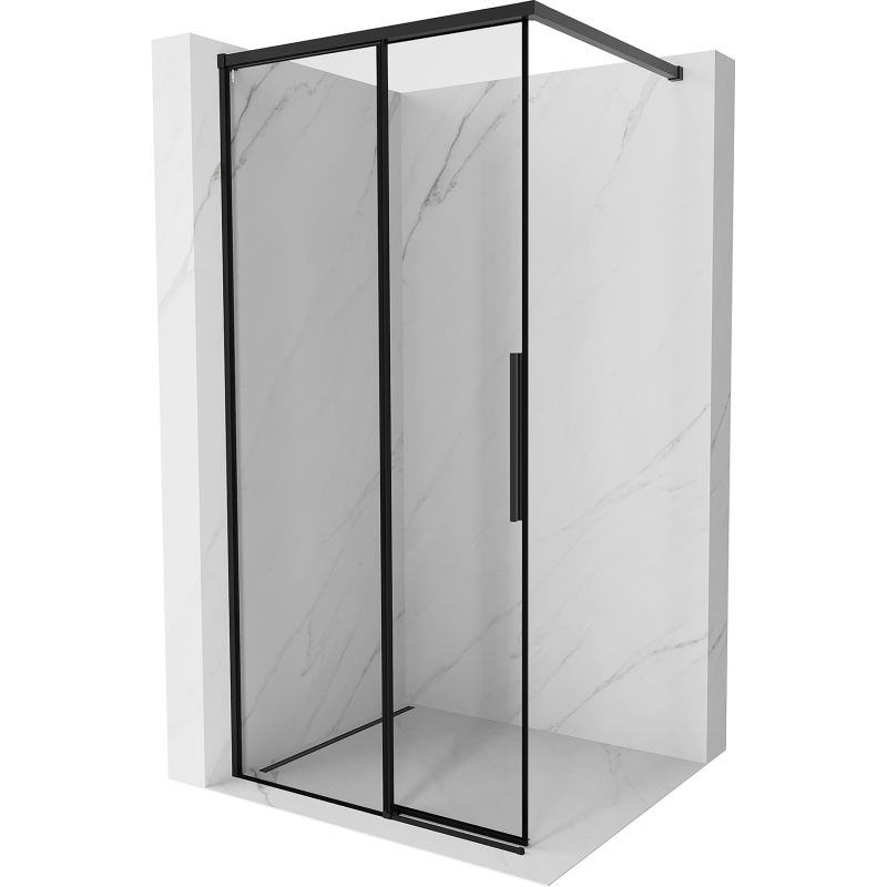 Mexen Rox ścianka prysznicowa Walk-in lewa 95 x 200 cm, czarna ramka 8 mm, czarna - 8C2-095-003-70-70-L