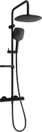 Ensemble de douche en saillie Mexen KX17 avec pomme de douche et robinet thermostatique, noir - 771501791-70