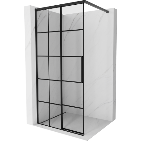Mexen Rox ścianka prysznicowa Walk-in lewa 105 x 200 cm, czarna kratka 8 mm, czarna - 8C2-105-003-70-77-L