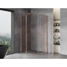 Mexen Mist Duo shower enclosure with hinged doors 90 x 75 cm, transparent, brushed copper - 8A4-090-075-65-00