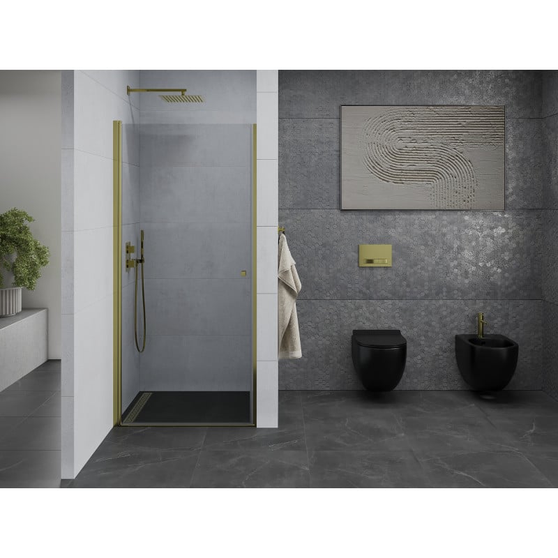 Mexen Pretoria puerta de ducha abatible 100 cm, transparente, dorado - 852-100-000-50-00