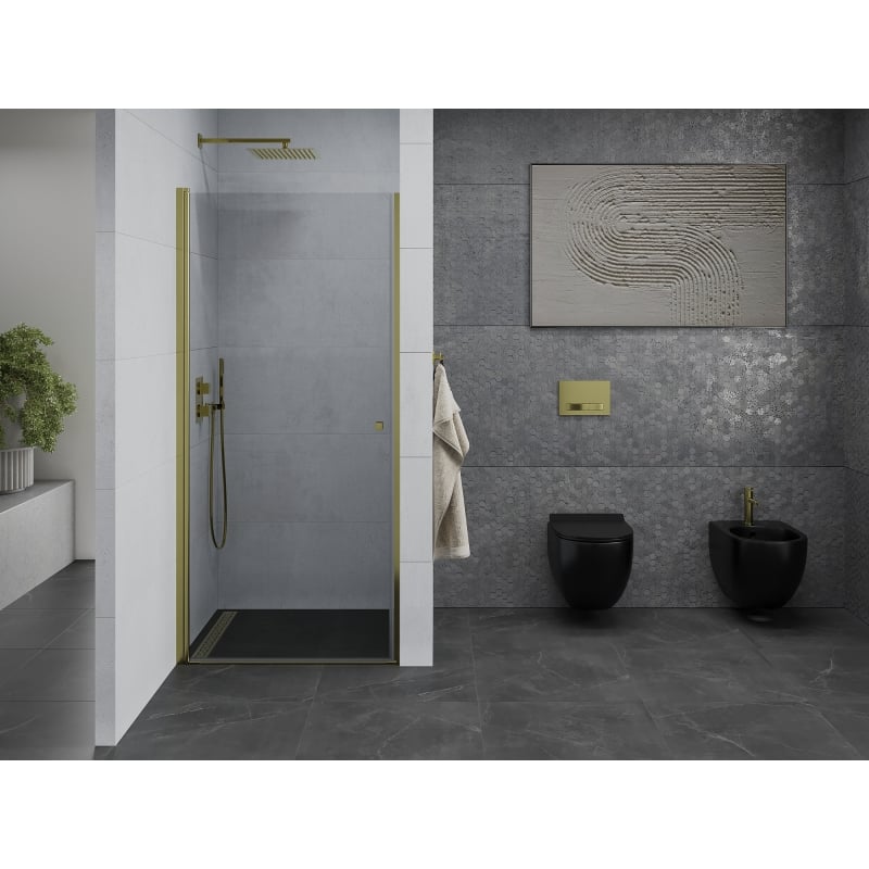 Mexen Pretoria swing shower door 100 cm, transparent, gold - 852-100-000-50-00