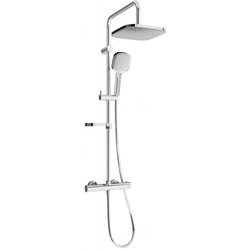Mexen KX33 Aufputz-Duschset mit Regendusche und Thermostatbatterie, Chrom - 771503391-00