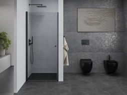 Mexen Pretoria douchedeur scharnierend 100 cm, transparant, zwart - 852-100-000-70-00