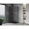 Mexen Mist Duo kabina prysznicowa uchylna 80 x 80 cm, transparent, czarna - 8A4-080-080-70-00