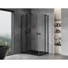 Mexen Mist Duo Duschkabine schwenkbar 95 x 85 cm, transparent, schwarz - 8A4-095-085-70-00
