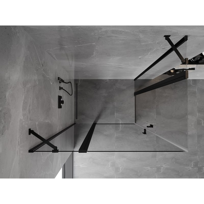 Mexen Mist Duo hinged dušikabiin 105 x 85 cm, läbipaistev, must - 8A4-105-085-70-00