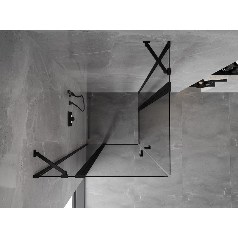 Mexen Mist Duo klizni tuš kabina 95 x 95 cm, prozirna, crna - 8A4-095-095-70-00