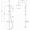 Mexen KX33 opbouw-doucheset met regendouche en thermostatische kraan, wit/chroom - 771503391-21