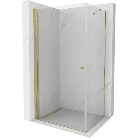 Mexen Pretoria douchecabine scharnierend 100 x 90 cm, transparant, goud - 852-100-090-50-00