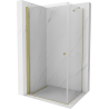 Mexen Pretoria swing shower cabin 100 x 90 cm, transparent, gold - 852-100-090-50-00