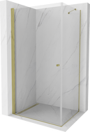 Mexen Pretoria hinged shower enclosure 100 x 90 cm, transparent, gold - 852-100-090-50-00