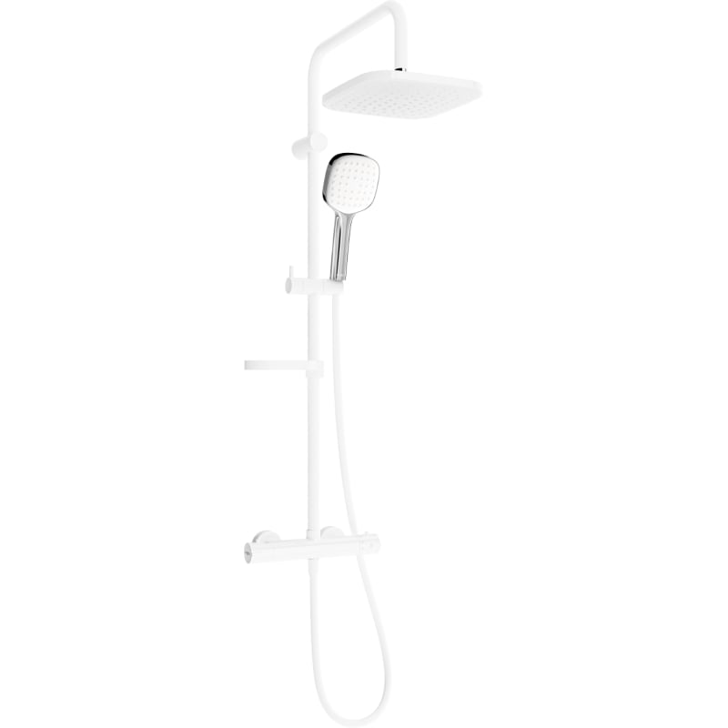 Mexen KX33 surface-mounted shower set with overhead shower and thermostatic mixer, white/chrome - 771503391-21