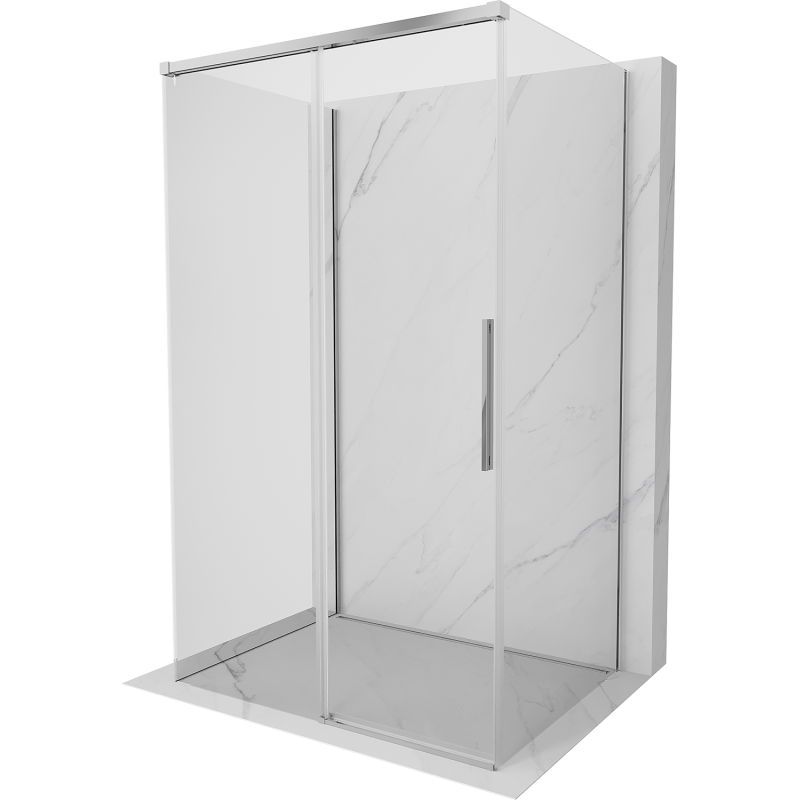 Mexen Rox-3S 3-sided sliding shower cabin 160 x 75 cm, transparent, chrome - 8C2-160-075-01-00-3S