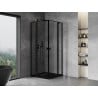 Mexen Mist Duo kabina prysznicowa uchylna 100 x 100 cm, czarna ramka, czarna - 8A4-100L-100P-70-70