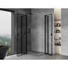 Mexen Mist Duo kabina za tuš s dvokrilnim vratima 120 x 100 cm, crni okvir, crna - 8A4-120L-100P-70-70