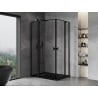 Mexen Mist Duo cabine de douche à battant 120 x 115 cm, cadre noir, noir - 8A4-120L-115P-70-70