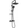 Mexen KX33 exposed shower set with overhead shower and thermostatic mixer, black - 771503391-70