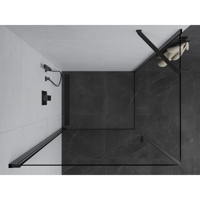 Mexen Pretoria avatav dušinurk 100 x 80 cm, läbipaistev, must - 852-100-080-70-00