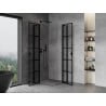 Mexen Mist Duo cabine de douche pivotante 80 x 80 cm, grille noire, noire - 8A4-080L-080P-70-77