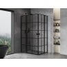 Mexen Mist Duo hinged shower cabin 100 x 80 cm, black grid, black - 8A4-100L-080P-70-77