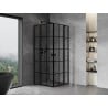 Mexen Mist Duo kabina prysznicowa uchylna 90 x 90 cm, czarna kratka, czarna - 8A4-090L-090P-70-77