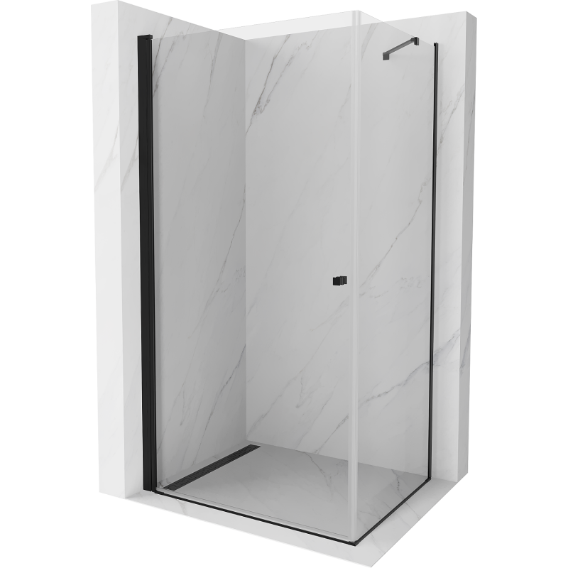 Mexen Pretoria schuifbare douchecabine 100 x 90 cm, transparant, zwart - 852-100-090-70-00