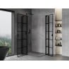 Mexen Mist Duo kabina prysznicowa uchylna 100 x 90 cm, czarna kratka, czarna - 8A4-100L-090P-70-77