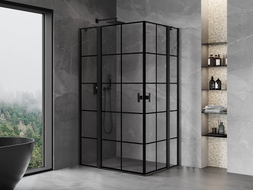 Mexen Mist Duo pöörduv dušikabiin 120 x 90 cm, must ruudustik, must - 8A4-120L-090P-70-77
