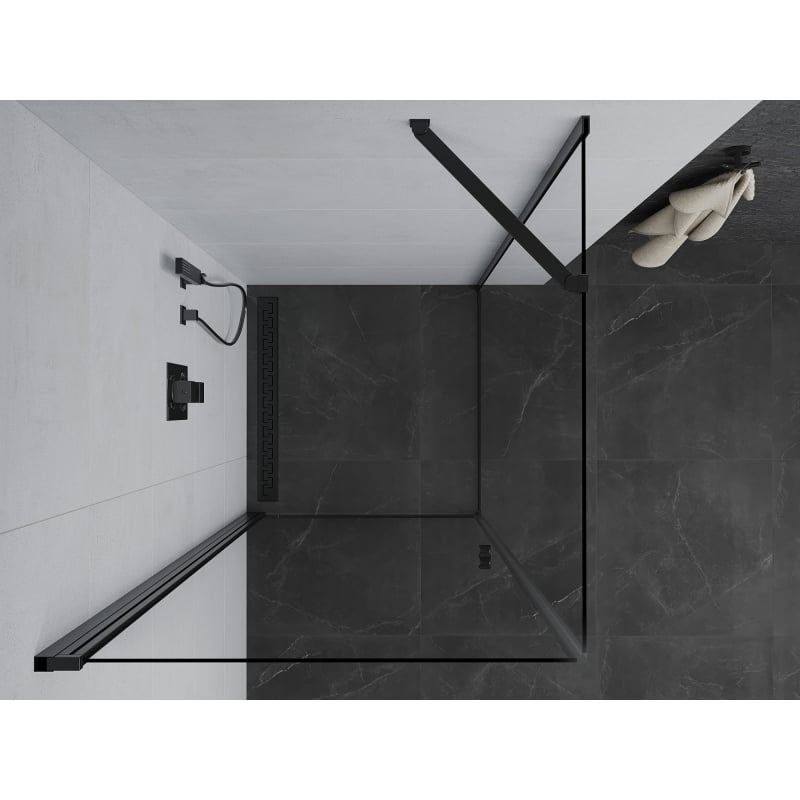 Mexen Pretoria pivot shower enclosure 100 x 100 cm, transparent, black - 852-100-100-70-00