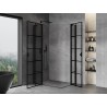 Mexen Mist Duo kabina za tuš s krilnim vratima 110 x 105 cm, crna mreža, crna - 8A4-110L-105P-70-77