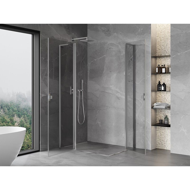 Mexen Mist L Duo Pivot Shower Enclosure 115 x 90 cm, Transparent, Chrome - 8A4L-115-090-01-00