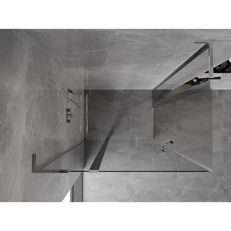 Mexen Mist L Duo cabina doccia ad anta battente 100 x 95 cm, trasparente, cromo - 8A4L-100-095-01-00
