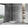 Mexen Mist L Duo klizna tuš kabina s preklopnim vratima 100 x 100 cm, prozirna, krom - 8A4L-100-100-01-00