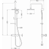 Mexen KX40 ensemble de douche apparent avec pomme de douche et robinet thermostatique, chrome - 771504091-00