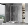 Mexen Mist L Duo cabine de douche pivotante 105 x 105 cm, transparent, chromé - 8A4L-105-105-01-00