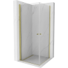 Mexen Pretoria Duo cabine de douche pivotante 100 x 100 cm, transparent, or - 852-100-100-50-00-02