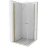 Mexen Pretoria Duo Duschkabine schwenkbar 100 x 100 cm, transparent, gold - 852-100-100-50-00-02